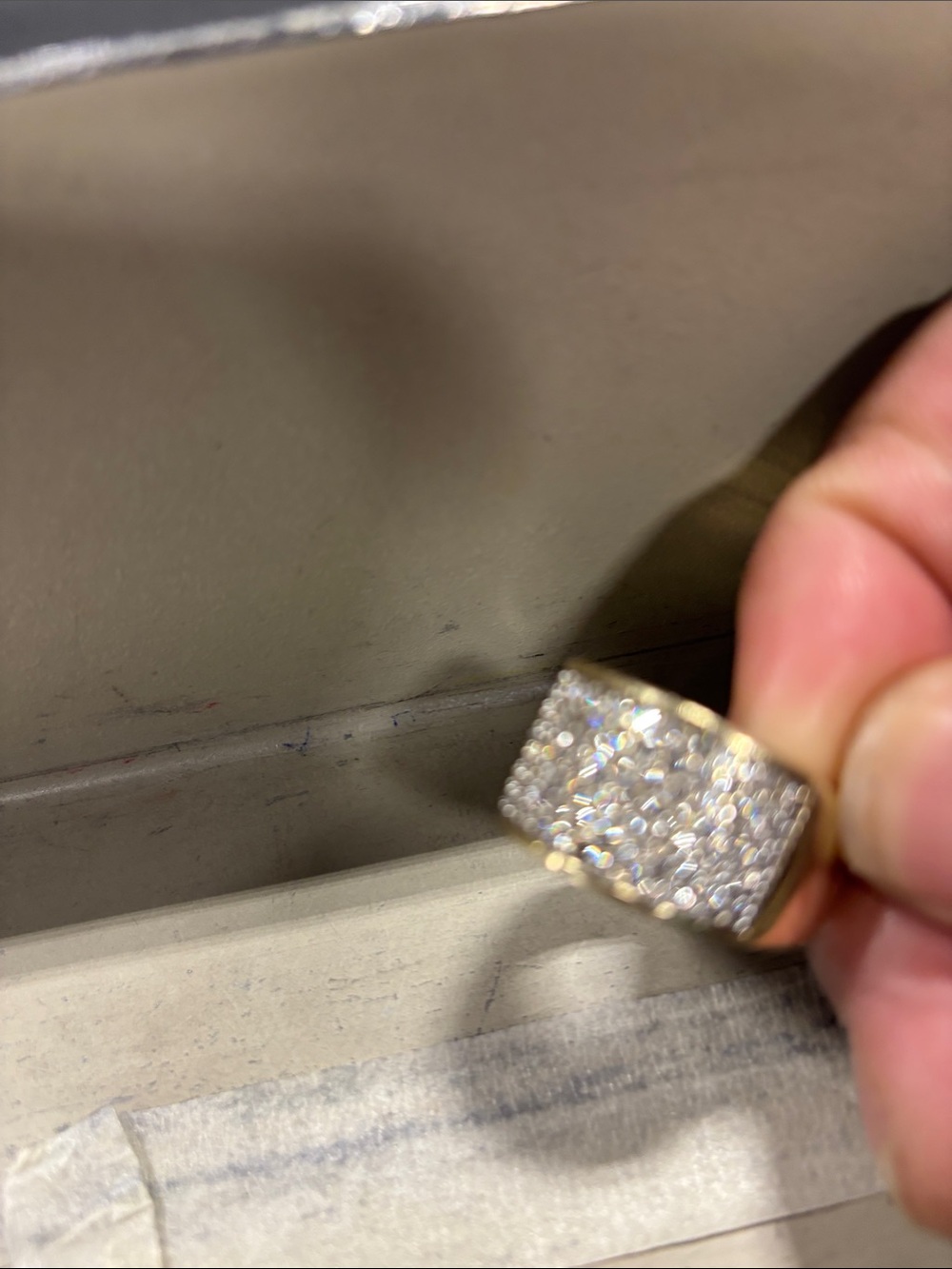 Gold Pavé Men Genuine Diamond Ring 14kt solid goldFashion Jewelry